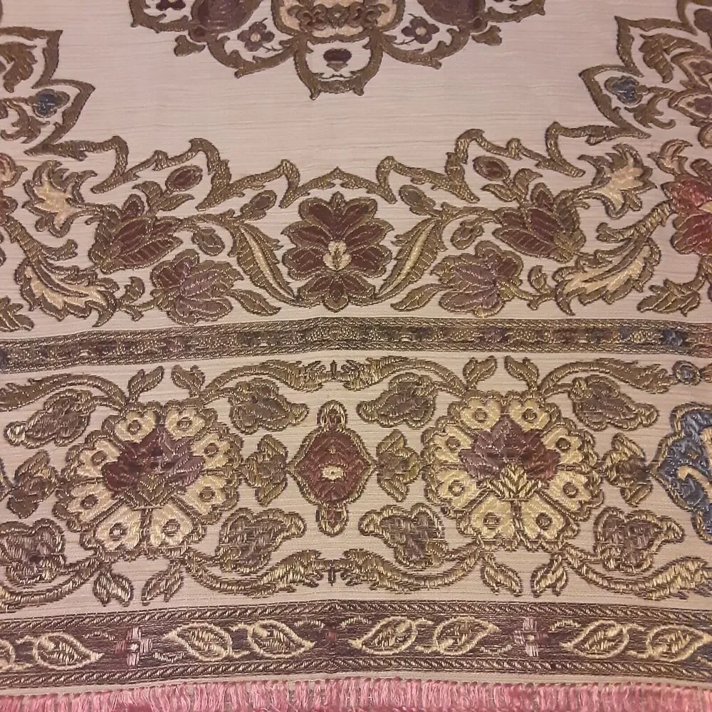 Vintage Woven And Fringed Tablecloth Middle Eastern Eclectic Urduian